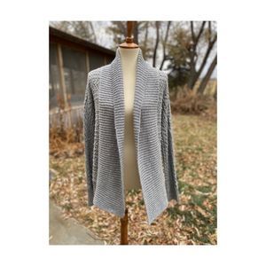 Silver Sequin Knit Cardigan Sweater